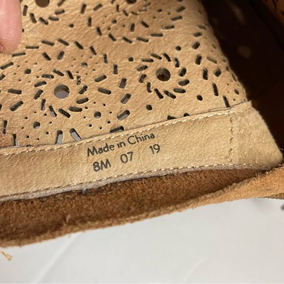 Jack Rogers Tan Suede Laser Cut Ankle Booties 8 - Picture 8 of 10